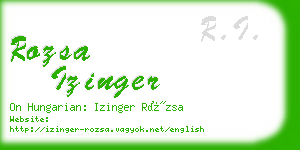 rozsa izinger business card